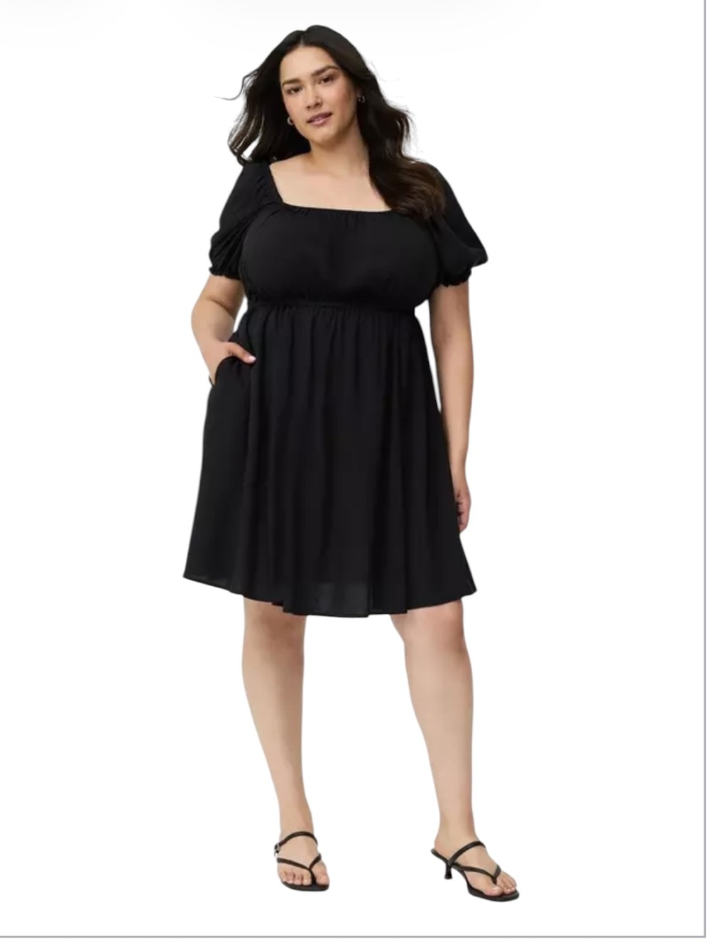 Torrid Puff Sleeve Mini Dress Black Size 0